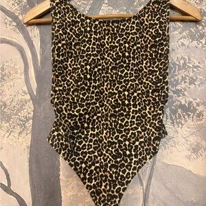 American Apparel Vintage Leopard Print One-Piece Bodysuit